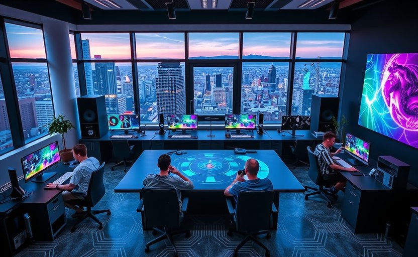 Inside PlayThreadX game development studio in Barcelona, showcasing innovative team collaboration